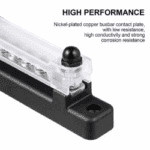 6 Terminal Single-Row Bus Bar 150a - Black/Red - Image 3