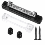 6 Terminal Single-Row Bus Bar 150a - Black/Red