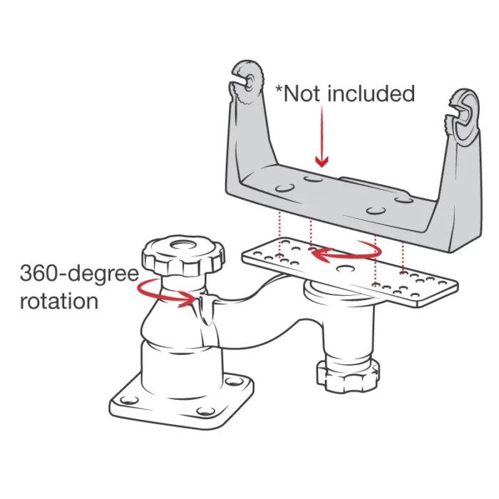 ram® horizontal 6" swing arm mount for fishfinders & plotters