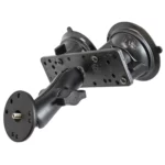 ram® double ball strap hose clamp mount with diamond plate short