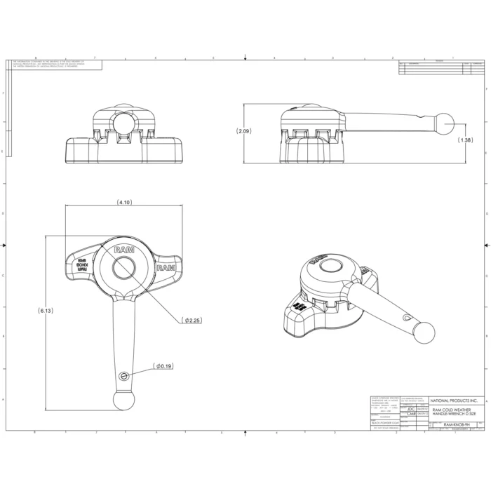 ram® hi torq™ wrench for d size socket arms