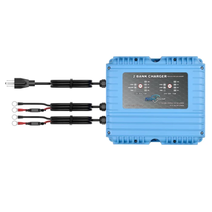 PowerHouse Lithium 12V-16V/24V-36V 2-Bank Waterproof Battery Charger - Image 1