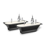 Garmin GT51M-THP  Stainless Steel Thru-Hull Pair ClearVü/SideVü 500 W (CHIRP 260/455 kHz) Traditional 600 W (Mid-band CHIRP 80-160 kHz) Transducers with Temp (12-Pin)